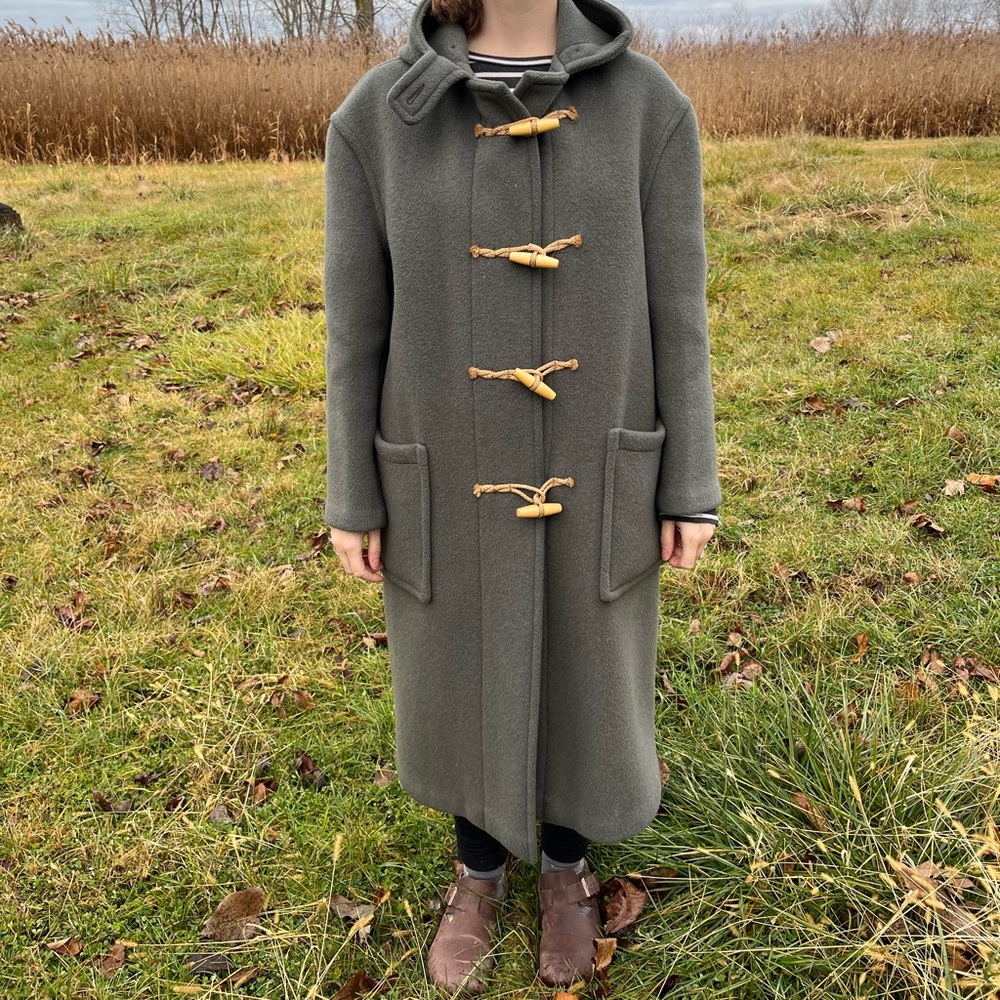 Gloverall Womens Duffel Coat Wool Green Size 10